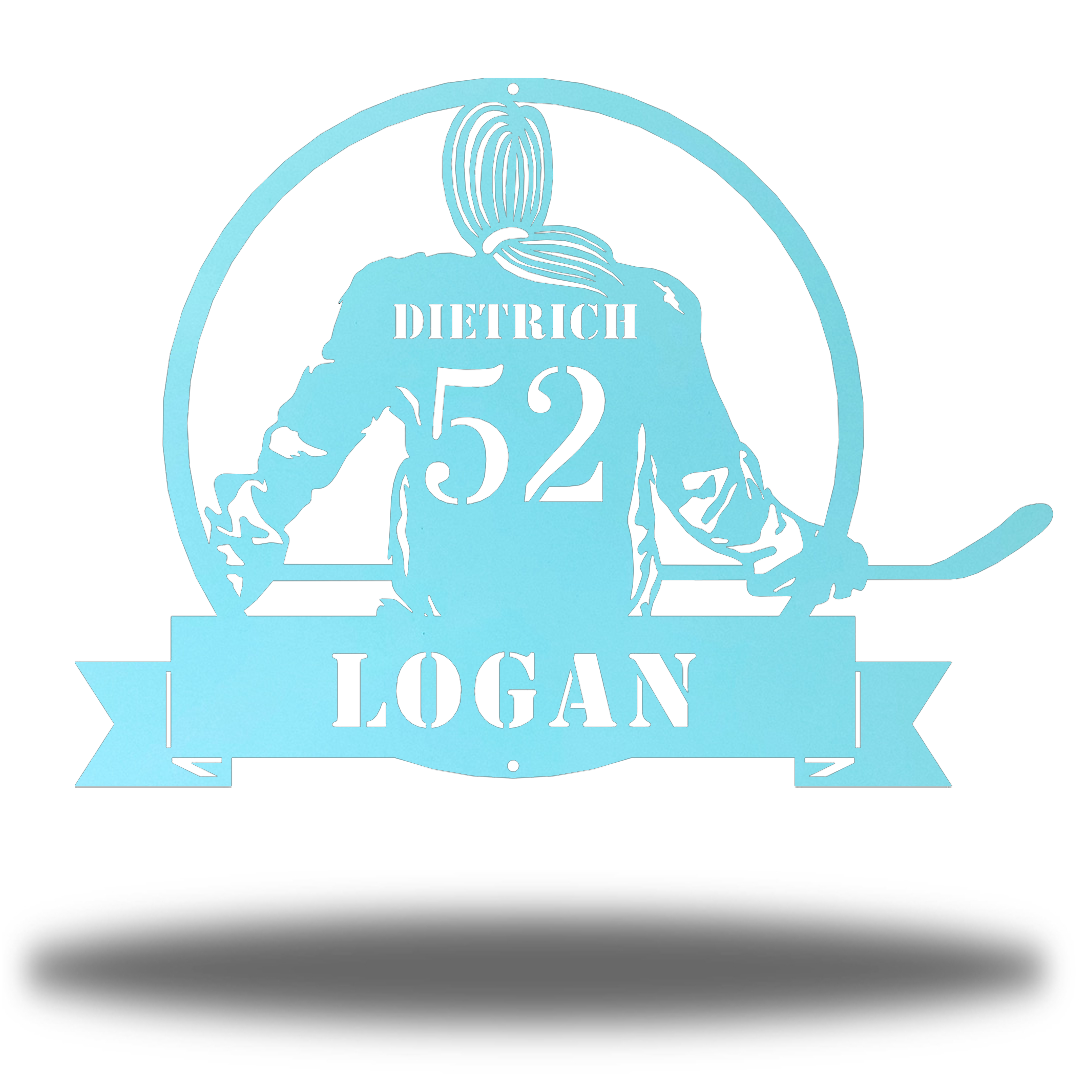 Riverside Designs-Hockey Girl Monogram-Metal Wall Art Décor