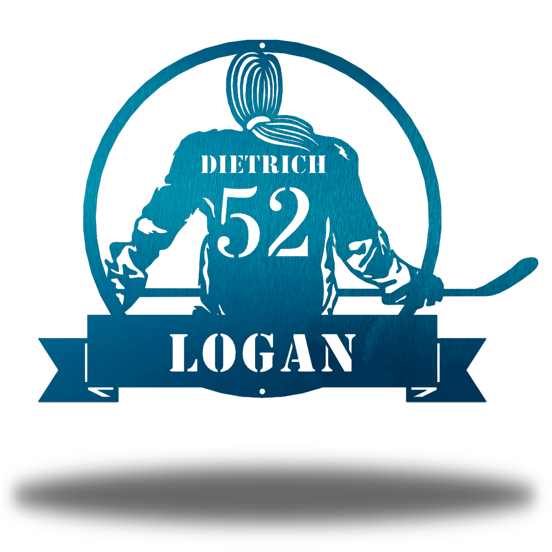 Riverside Designs-Hockey Girl Monogram-Metal Wall Art Décor