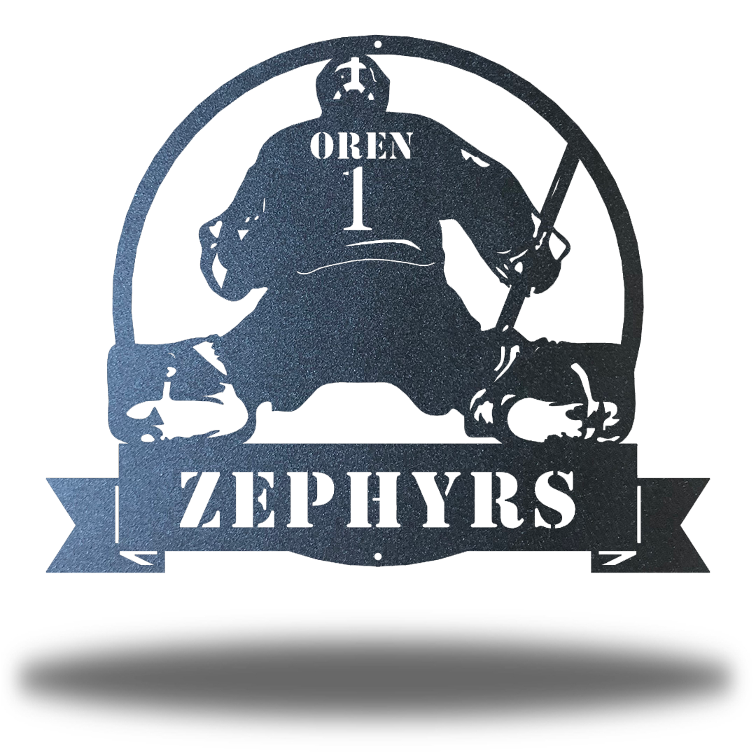 Riverside Designs-Hockey Goalie Monogram-Metal Wall Art Décor