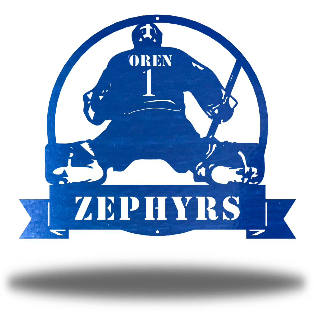 Riverside Designs-Hockey Goalie Monogram-Metal Wall Art Décor