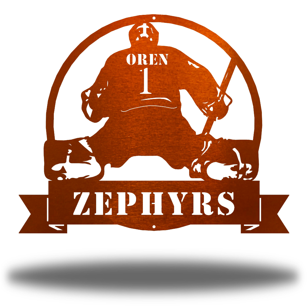 Riverside Designs-Hockey Goalie Monogram-Metal Wall Art Décor