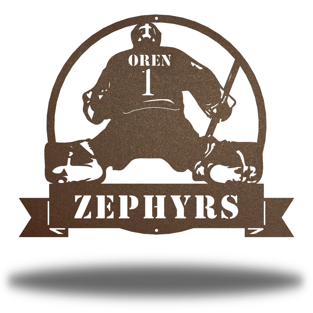 Riverside Designs-Hockey Goalie Monogram-Metal Wall Art Décor