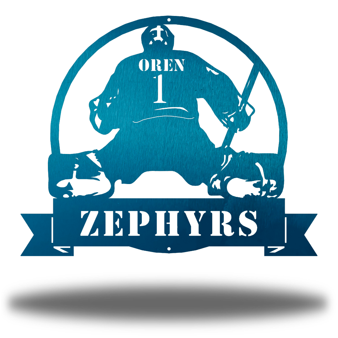 Riverside Designs-Hockey Goalie Monogram-Metal Wall Art Décor