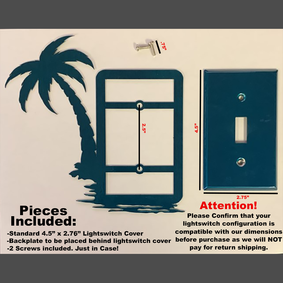 Riverside Designs-Palm Tree Light Switch Cover-Metal Wall Art Décor