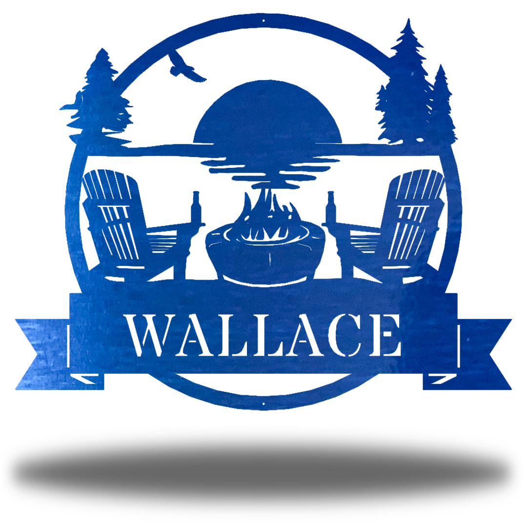 Riverside Designs-Lake Scene Monogram-Metal Wall Art Décor