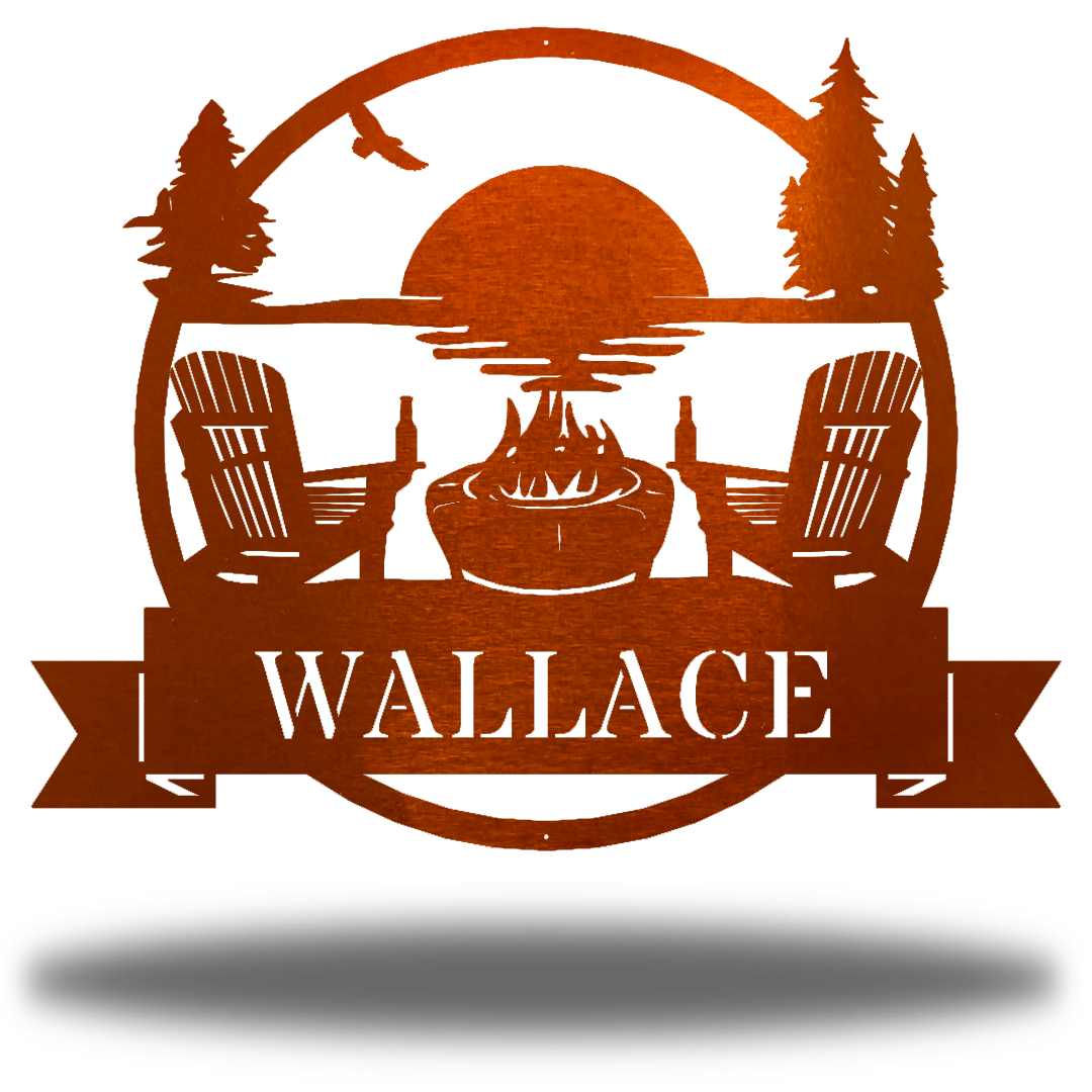 Riverside Designs-Lake Scene Monogram-Metal Wall Art Décor