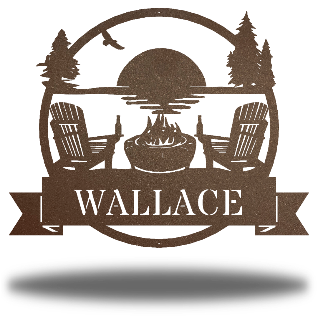 Riverside Designs-Lake Scene Monogram-Metal Wall Art Décor