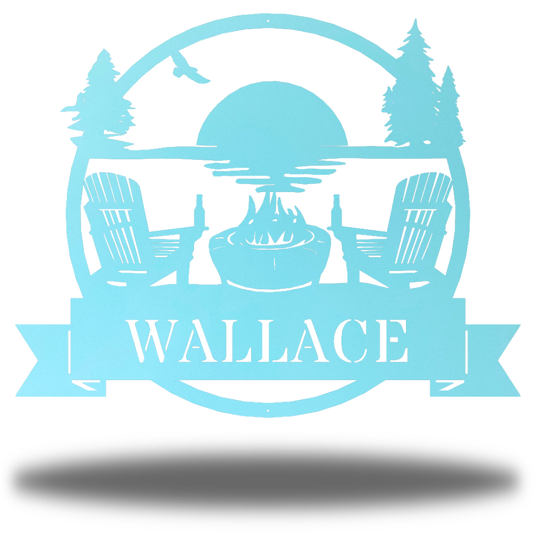 Riverside Designs-Lake Scene Monogram-Metal Wall Art Décor