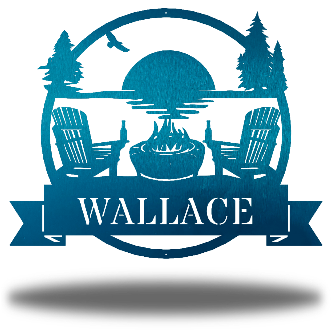 Riverside Designs-Lake Scene Monogram-Metal Wall Art Décor