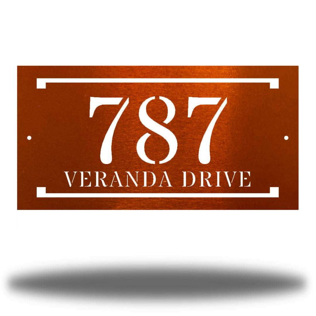 Riverside Designs-Modern Rectangle Address Sign-Metal Wall Art Décor