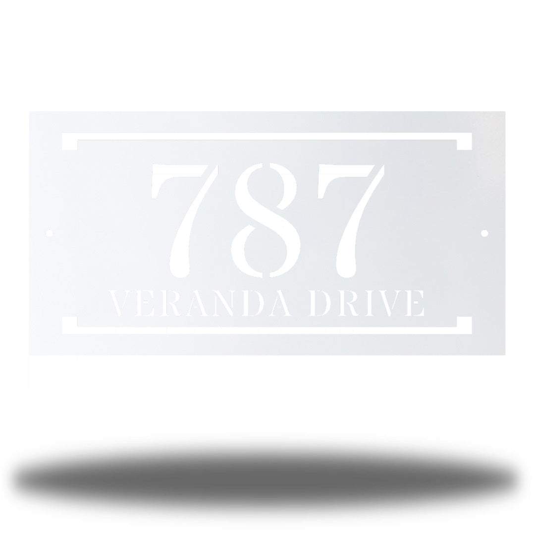 Riverside Designs-Modern Rectangle Address Sign-Metal Wall Art Décor