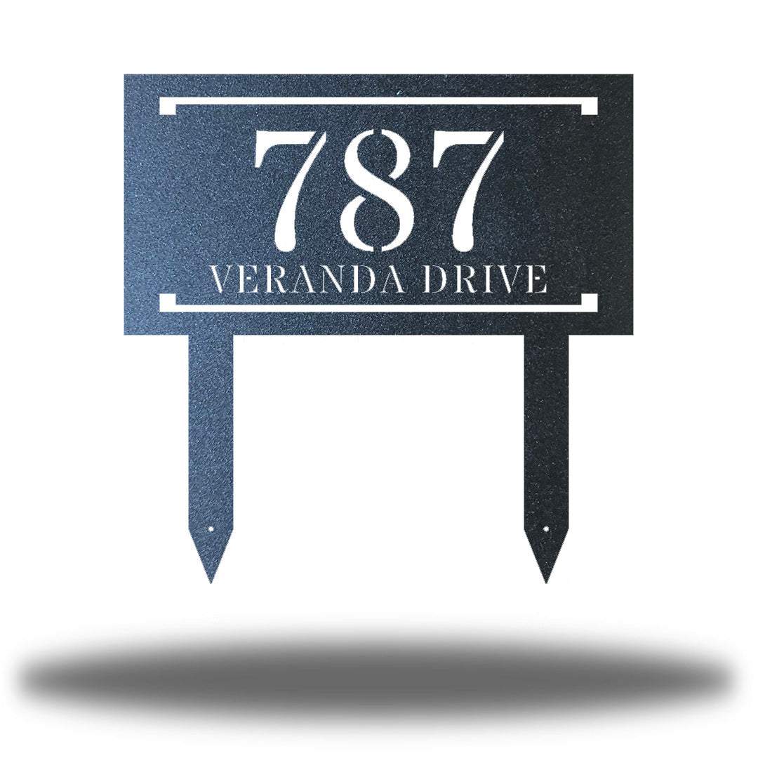 Riverside Designs-Modern Rectangle Address Stake-Metal Wall Art Décor