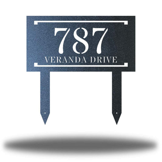 Riverside Designs-Modern Rectangle Address Stake-Metal Wall Art Décor