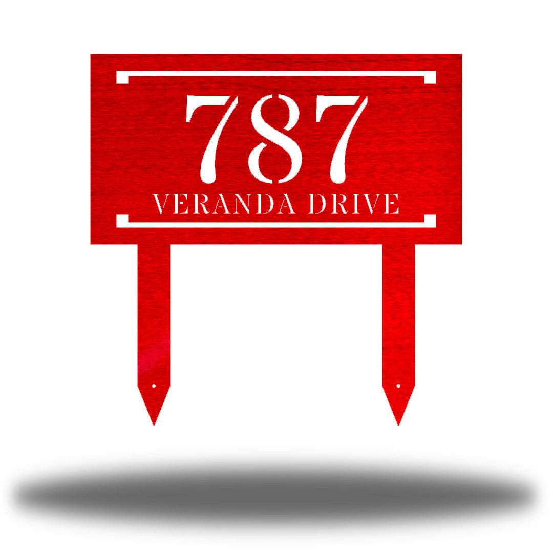 Riverside Designs-Modern Rectangle Address Stake-Metal Wall Art Décor