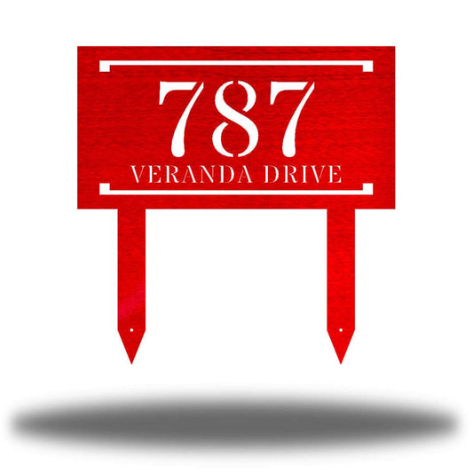 Riverside Designs-Modern Rectangle Address Stake-Metal Wall Art Décor