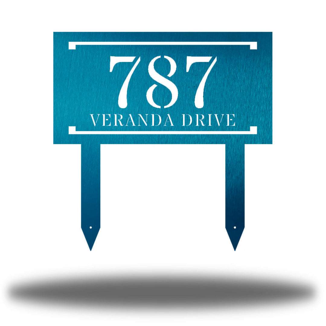 Riverside Designs-Modern Rectangle Address Stake-Metal Wall Art Décor