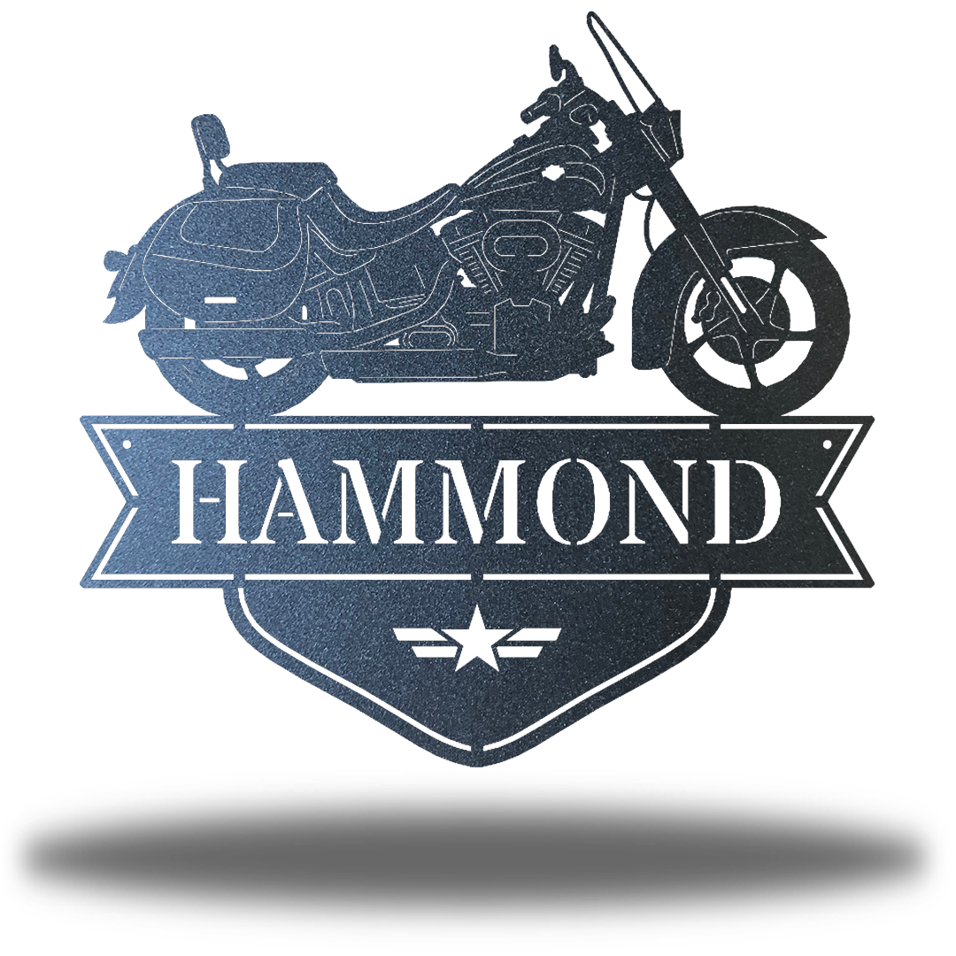 Riverside Designs-Motorcycle Monogram-Metal Wall Art Décor