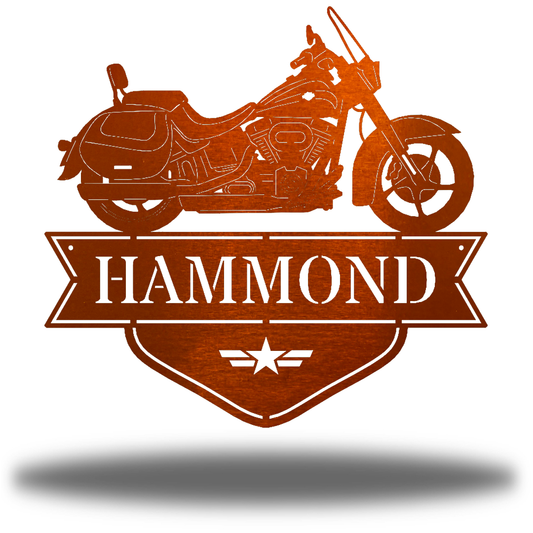 Riverside Designs-Motorcycle Monogram-Metal Wall Art Décor