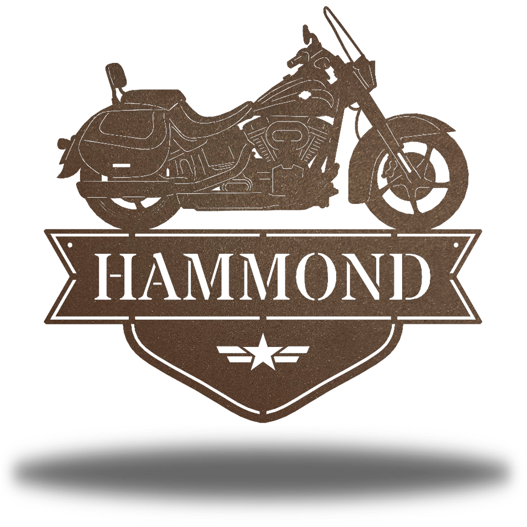 Riverside Designs-Motorcycle Monogram-Metal Wall Art Décor