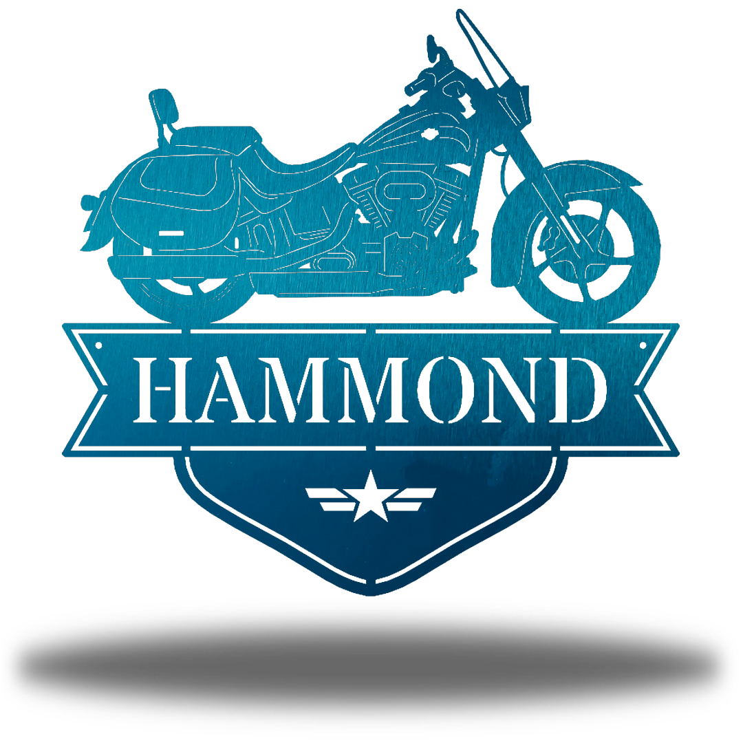 Riverside Designs-Motorcycle Monogram-Metal Wall Art Décor