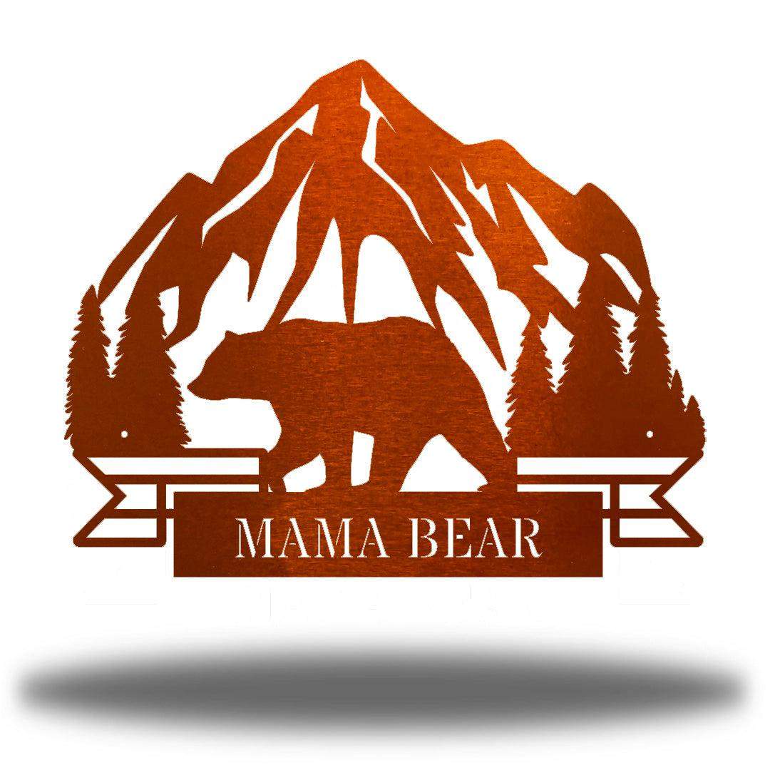 Riverside Designs-Mountain Bear Monogram-Metal Wall Art Décor