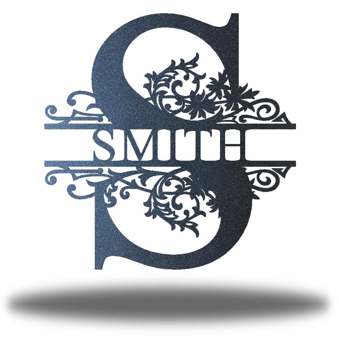 Ornamental Split Letter Monogram-Metal Wall Art Décor