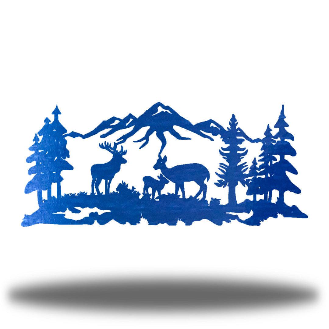 Riverside Designs-Outdoor Deer Scene-Metal Wall Art Décor