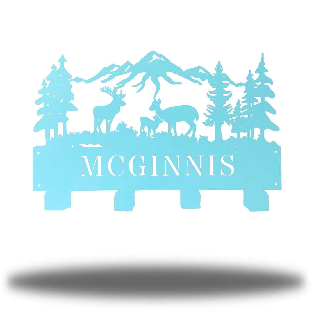 Riverside Designs-Deer Scene Monogram Wall Hanger-Metal Wall Art Décor