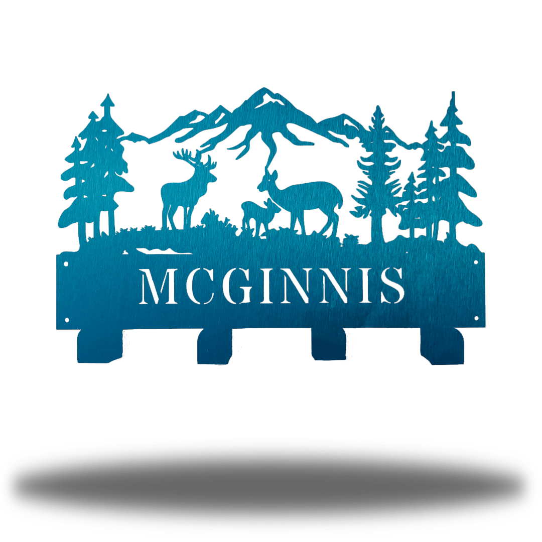 Riverside Designs-Deer Scene Monogram Wall Hanger-Metal Wall Art Décor