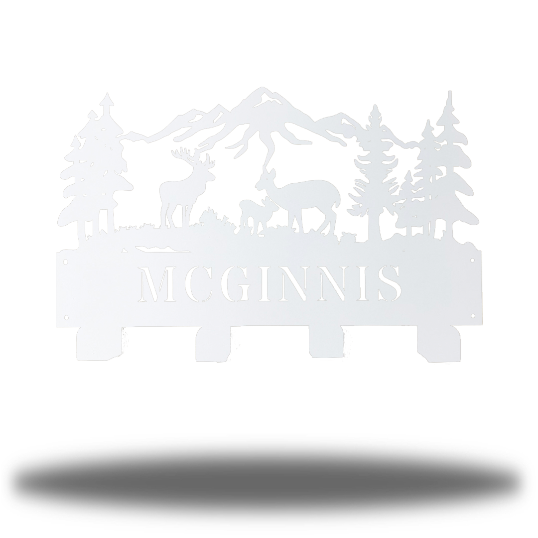 Riverside Designs-Deer Scene Monogram Wall Hanger-Metal Wall Art Décor