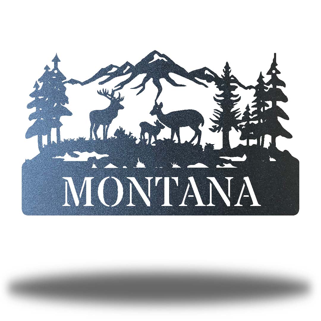 Riverside Designs-Outdoor Deer Scene Monogram-Metal Wall Art Décor