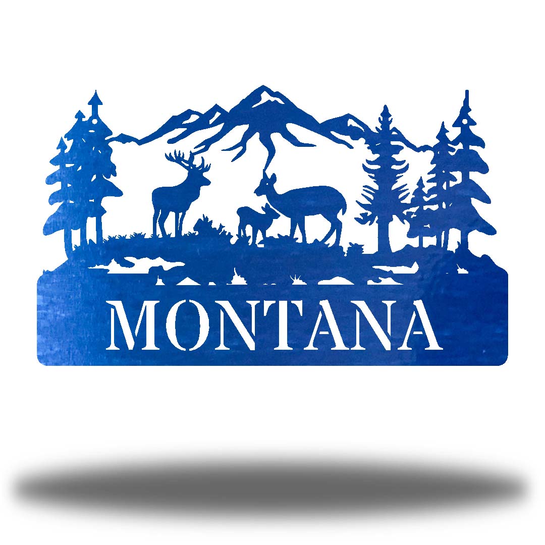 Riverside Designs-Outdoor Deer Scene Monogram-Metal Wall Art Décor