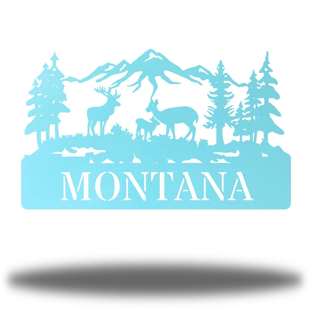 Riverside Designs-Outdoor Deer Scene Monogram-Metal Wall Art Décor