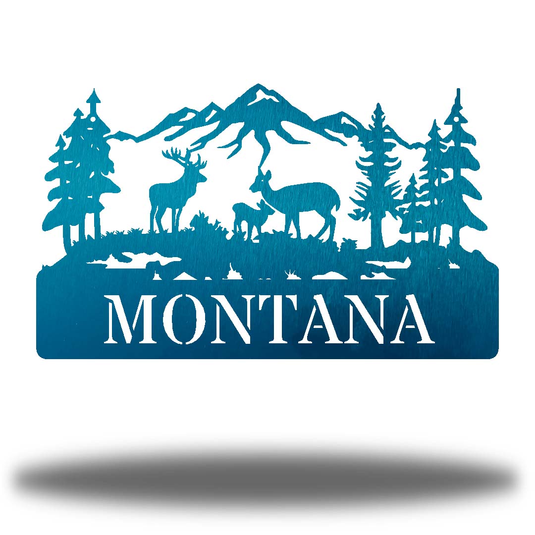 Riverside Designs-Outdoor Deer Scene Monogram-Metal Wall Art Décor