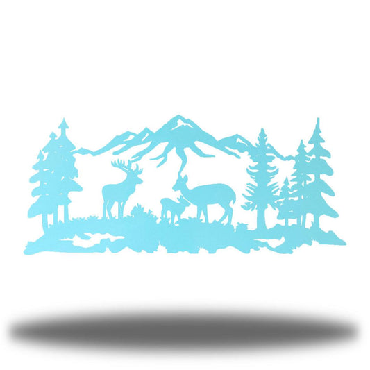 Riverside Designs-Outdoor Deer Scene-Metal Wall Art Décor