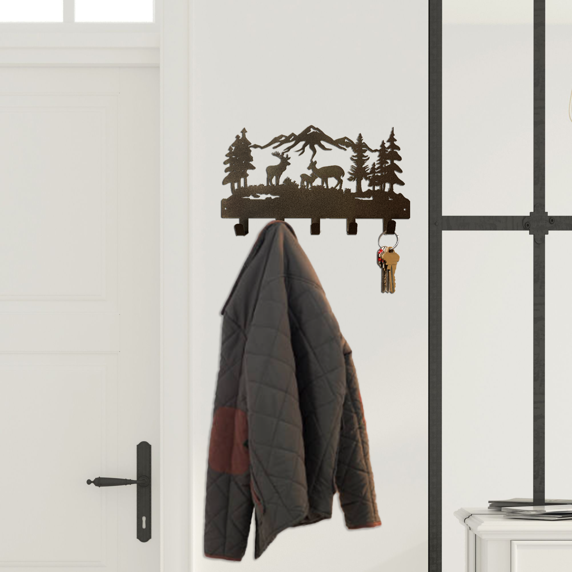 Riverside Designs-Deer Scene Wall Hanger-Metal Wall Art Décor