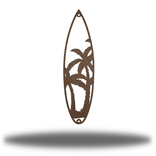Riverside Designs-Palm Tree Surfboard (CLEARANCE)-Metal Wall Art Décor