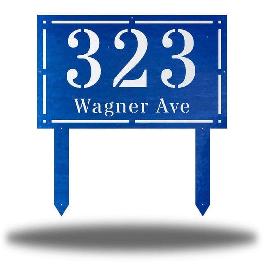 Riverside Designs-Premium White Rectangle Address Stake-Metal Wall Art Décor