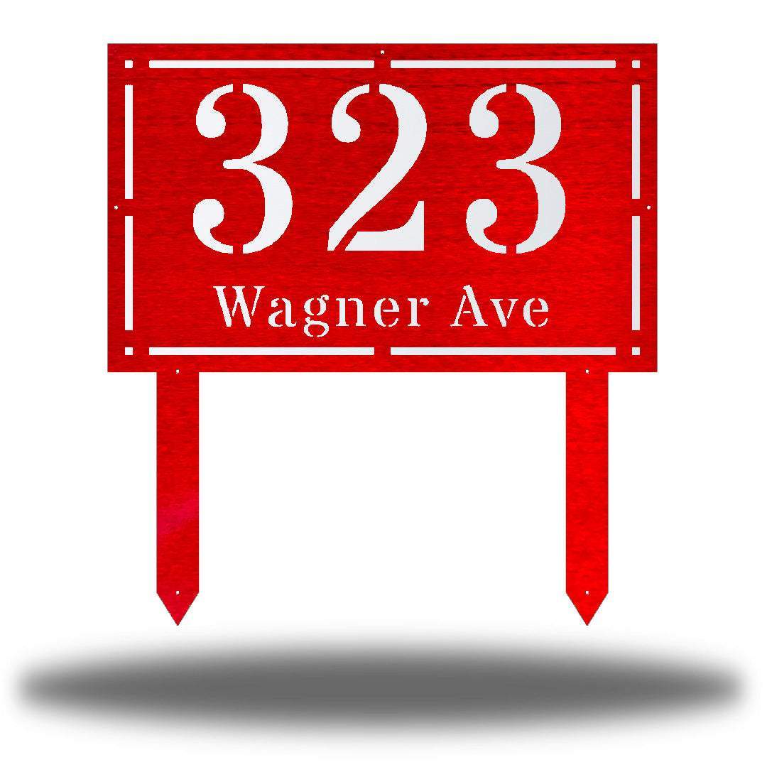 Riverside Designs-Premium White Rectangle Address Stake-Metal Wall Art Décor