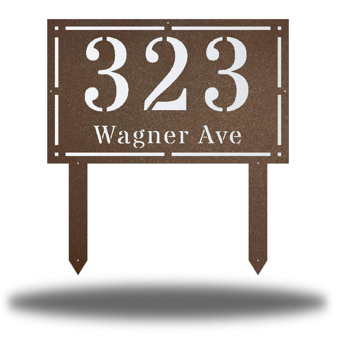 Riverside Designs-Premium White Rectangle Address Stake-Metal Wall Art Décor