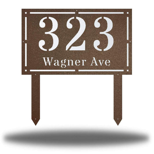 Riverside Designs-Premium White Rectangle Address Stake-Metal Wall Art Décor