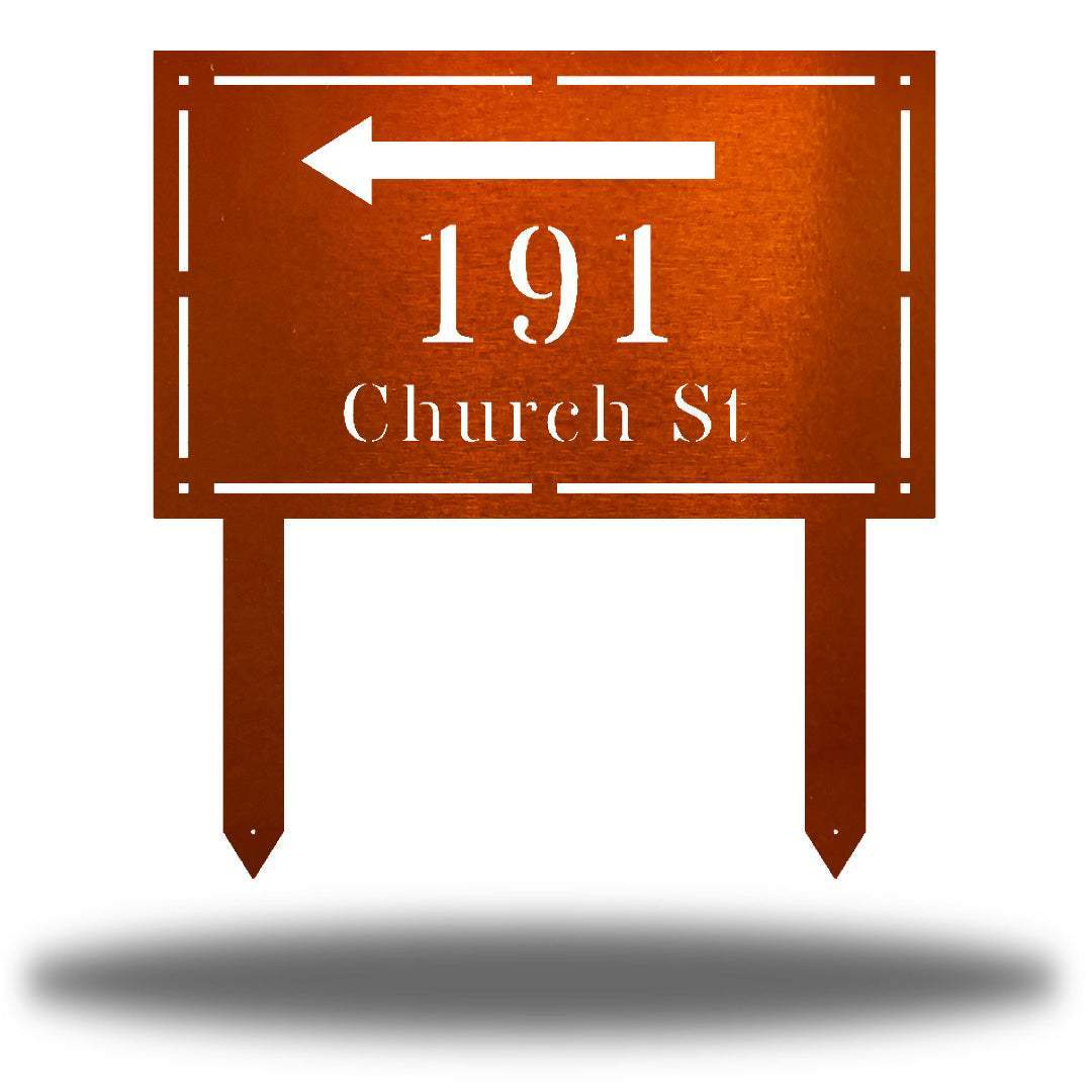 Riverside Designs-Rectangle Arrow Address Stake-Metal Wall Art Décor