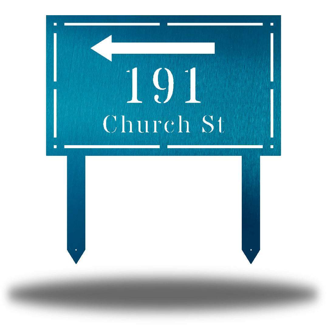 Riverside Designs-Rectangle Arrow Address Stake-Metal Wall Art Décor