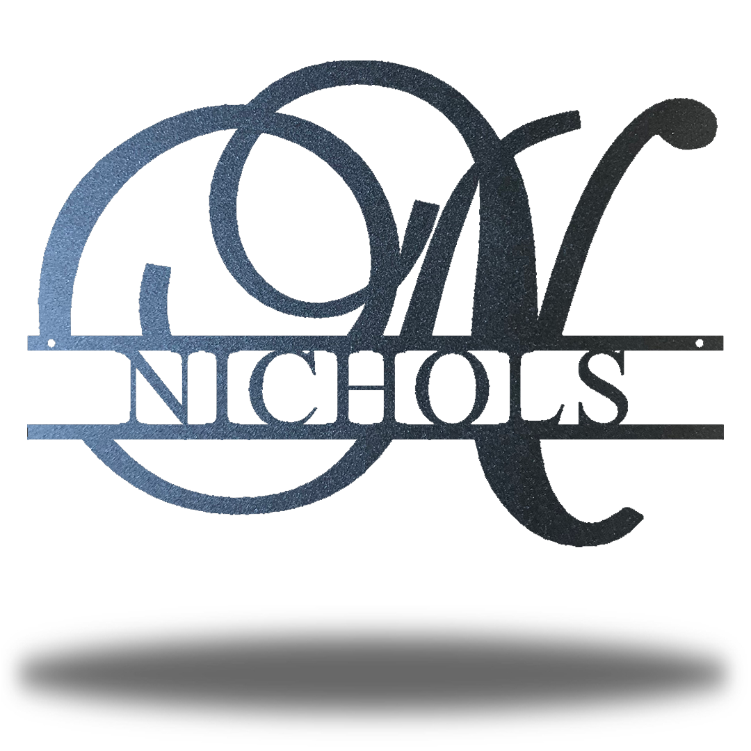 Script Split Letter Monogram-Metal Wall Art Décor