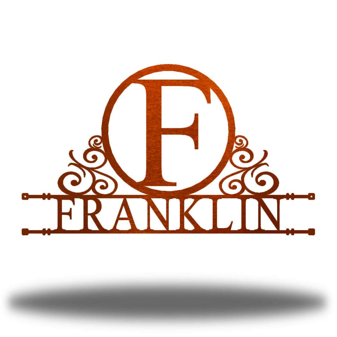 Riverside Designs-Scroll Family Initial Monogram-Metal Wall Art Décor