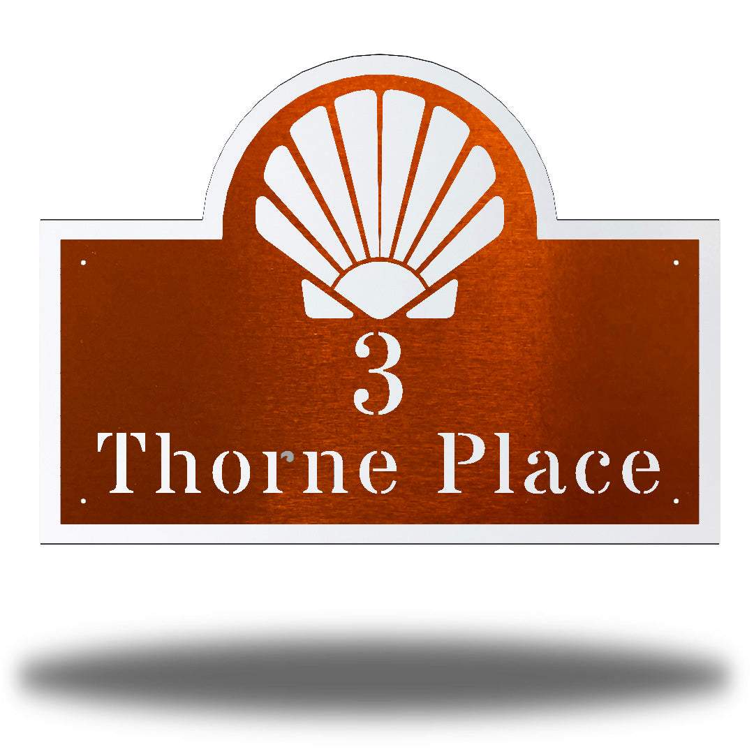 Riverside Designs-Seashell Address Sign-Metal Wall Art Décor