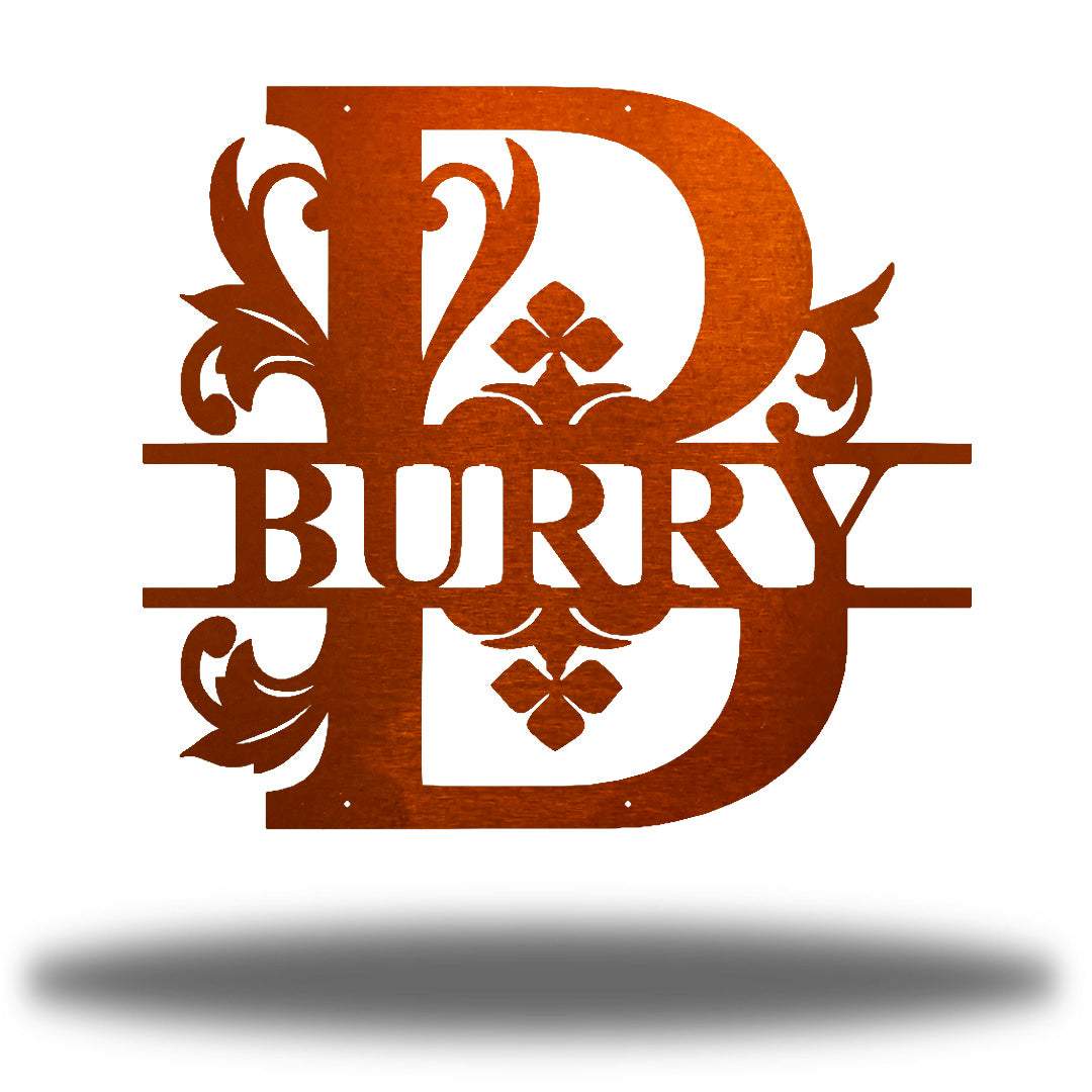 Riverside Designs-Floral Split Letter Monogram-Metal Wall Art Décor