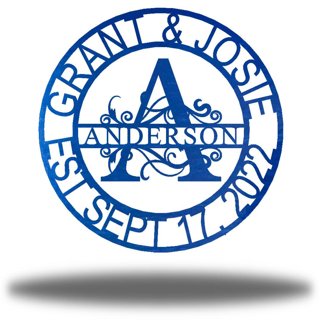 Riverside Designs-Split Letter Circle Monogram-Metal Wall Art Décor