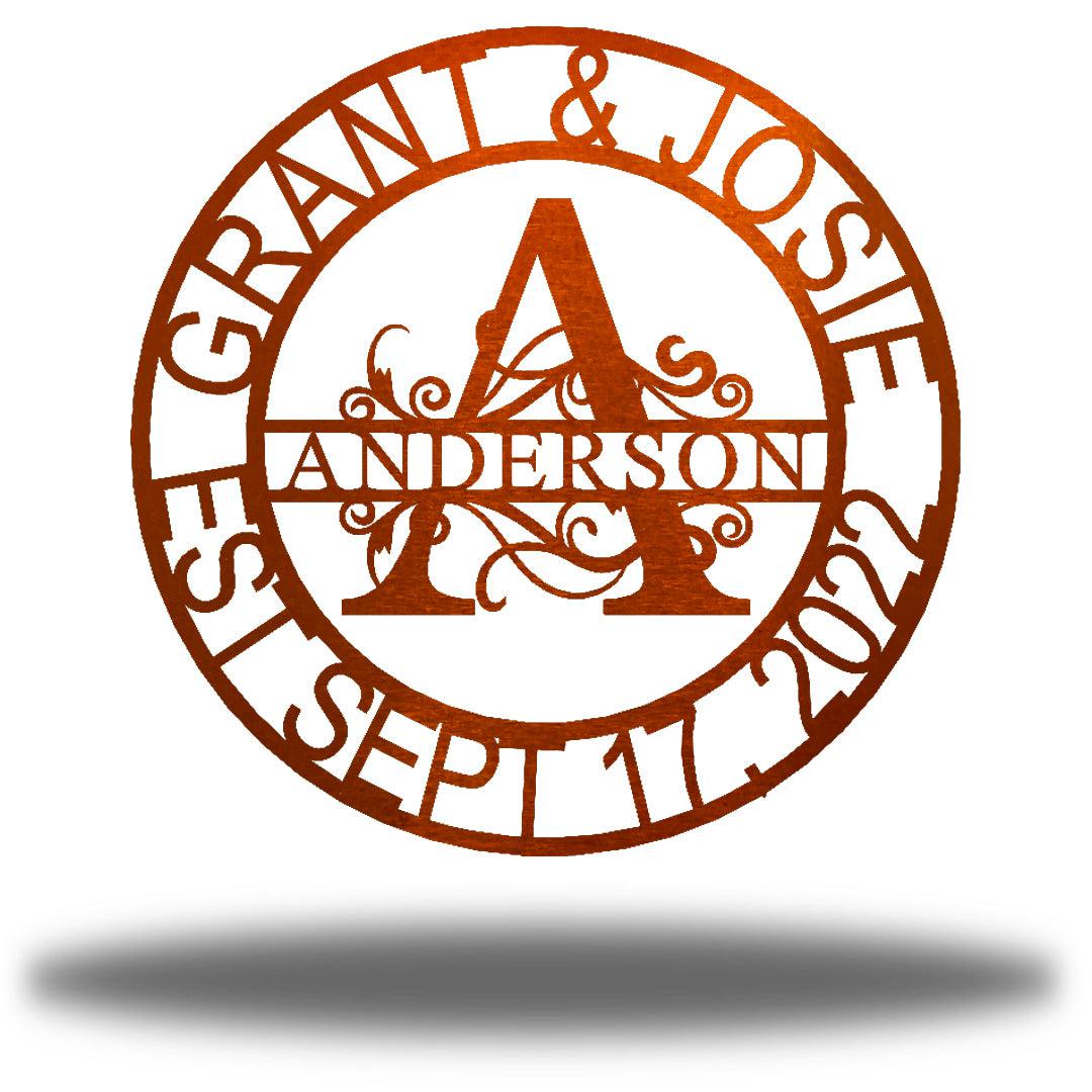 Riverside Designs-Split Letter Circle Monogram-Metal Wall Art Décor