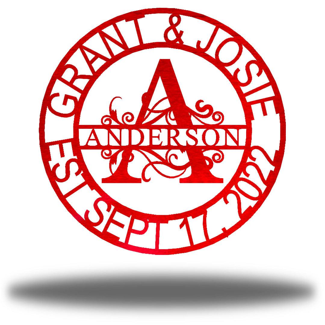 Riverside Designs-Split Letter Circle Monogram-Metal Wall Art Décor